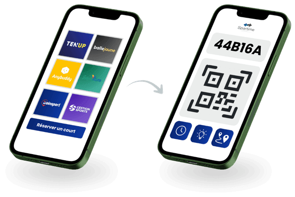 QR code accès réservation tennis padel